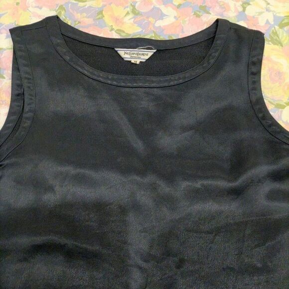 Yves St Laurent vintage silky sleeveless top S - Picture 2 of 5